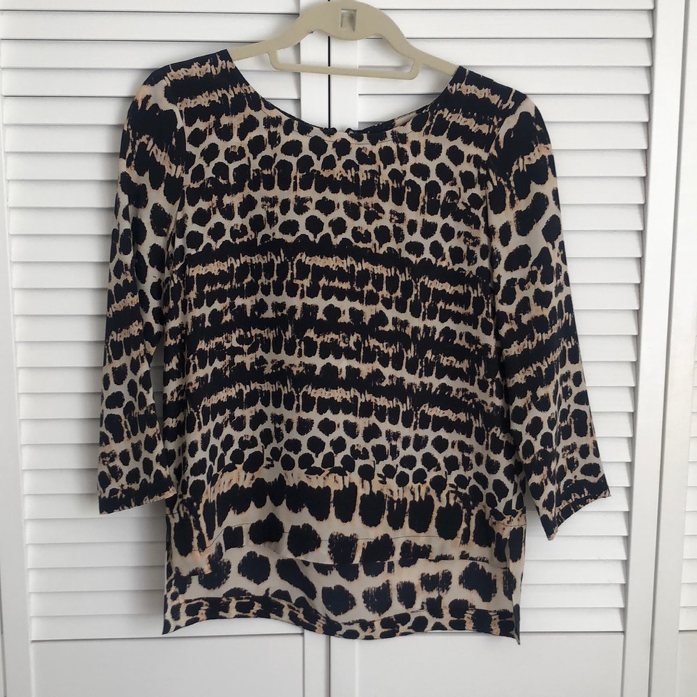 Anthropologie Animal print 100% silk blouse